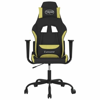 Massage gamestoel stof zwart en lichtgroen 3