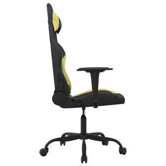 Massage gamestoel stof zwart en lichtgroen 4