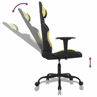 Massage gamestoel stof zwart en lichtgroen 6