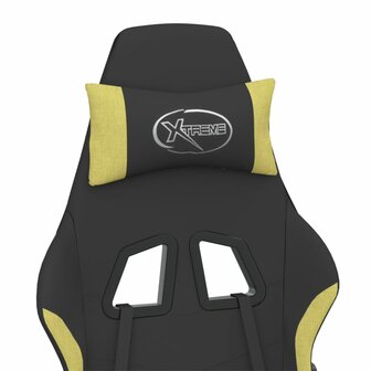 Massage gamestoel stof zwart en lichtgroen 9