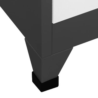 Lockerkast 90x45x180 cm staal antracietkleurig en wit 6
