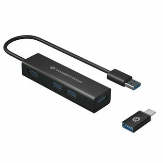 USB-HUB Conceptronic HUBBIES06B Zwart (1 Stuks) 1