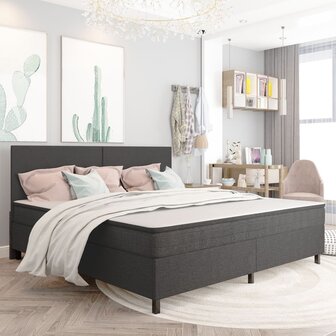 Boxspringframe stof grijs 200x200 cm 1