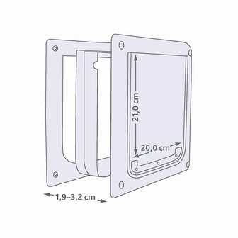 Kattenluik Trixie Wit Plastic 25 &times; 29 CM 1