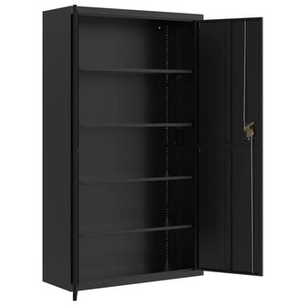 Archiefkast 105x40x180 cm staal zwart 4