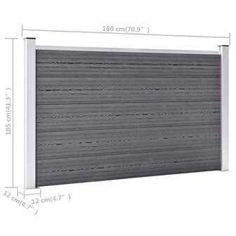 Schutting 699x106 cm HKC grijs 9