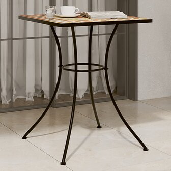 Bistrotafel moza&iuml;ek 60x60x74 cm keramiek terracottakleurig 1