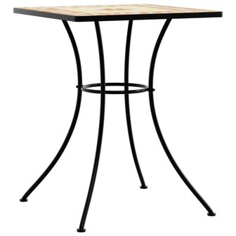Bistrotafel moza&iuml;ek 60x60x74 cm keramiek terracottakleurig 4