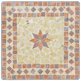 Bistrotafel moza&iuml;ek 60x60x74 cm keramiek terracottakleurig 6