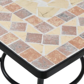 Bistrotafel moza&iuml;ek 60x60x74 cm keramiek terracottakleurig 7