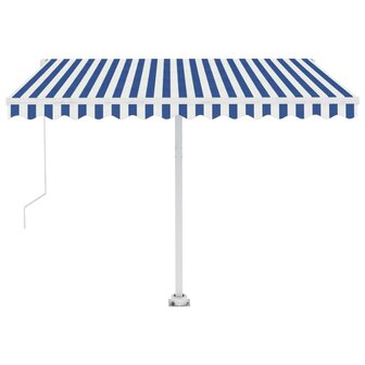 Luifel vrijstaand automatisch 350x250 cm blauw en wit 5