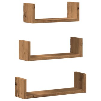 Wandschappen 3 st bewerkt hout artisanaal eiken 2