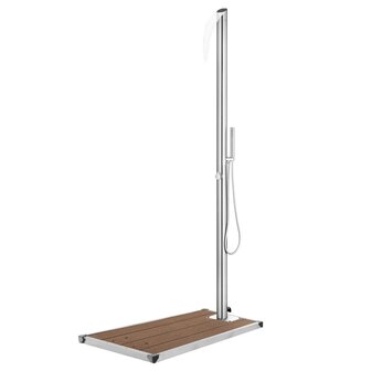 Buitendouche met bruine basis 225 cm roestvrij staal 1