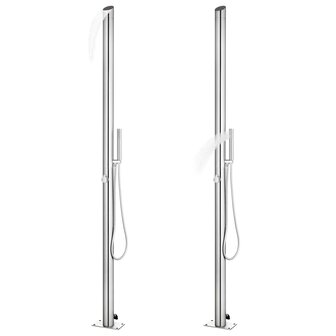Buitendouche met bruine basis 225 cm roestvrij staal 2