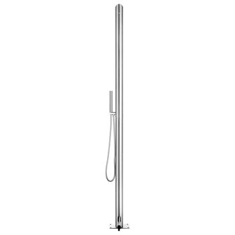 Buitendouche met bruine basis 225 cm roestvrij staal 6