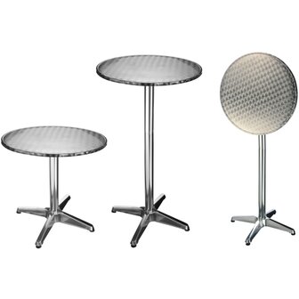 HI Bistrotafel inklapbaar rond 60x60x(58-115) cm aluminium 1