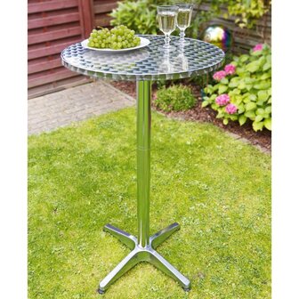 HI Bistrotafel inklapbaar rond 60x60x(58-115) cm aluminium 2