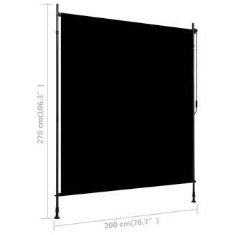Rolgordijn voor buiten 200x270 cm antraciet  7