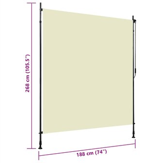 Rolgordijn voor buiten 200x270 cm cr&egrave;me 7
