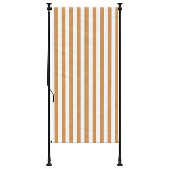 Rolgordijn voor buiten 100x270 cm stof en staal oranje en wit 3