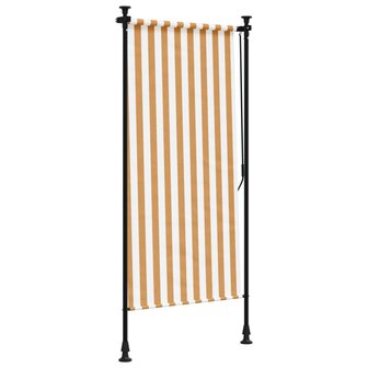 Rolgordijn voor buiten 100x270 cm stof en staal oranje en wit 5