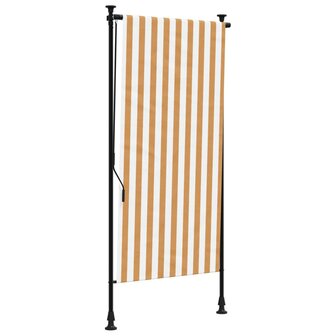 Rolgordijn voor buiten 120x270 cm stof en staal oranje en wit 2