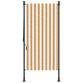 Rolgordijn voor buiten 120x270 cm stof en staal oranje en wit 3