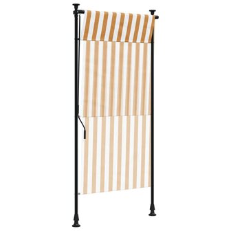 Rolgordijn voor buiten 120x270 cm stof en staal oranje en wit 6