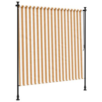 Rolgordijn voor buiten 150x270 cm stof en staal oranje en wit 5