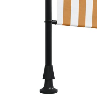 Rolgordijn voor buiten 150x270 cm stof en staal oranje en wit 8