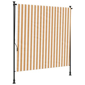 Rolgordijn voor buiten 200x270 cm stof en staal oranje en wit 2
