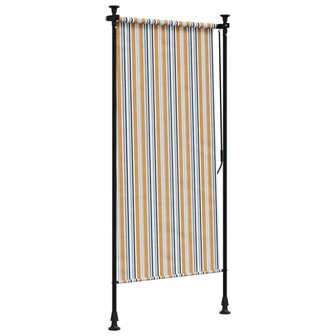 Rolgordijn voor buiten 100x270 cm stof en staal geel en wit 5