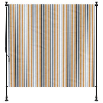 Rolgordijn voor buiten 150x270 cm stof en staal geel en wit 3