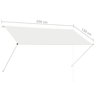 Luifel uittrekbaar 250x150 cm cr&egrave;me 8