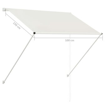Luifel uittrekbaar 100x150 cm cr&egrave;me 8