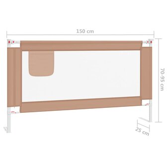 Bedhekje peuter 150x25 cm stof taupe 8