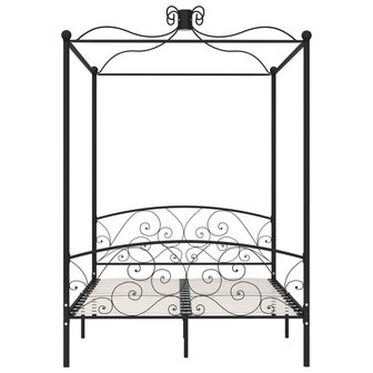 Hemelbedframe metaal zwart 120x200 cm 3