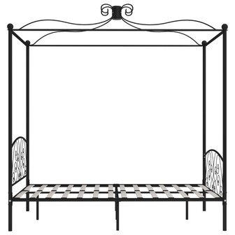Hemelbedframe metaal zwart 120x200 cm 4