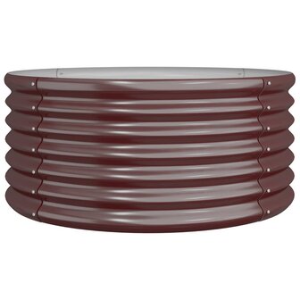 Plantenbak 80x80x36 cm gepoedercoat staal bruin 2