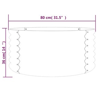 Plantenbak 80x80x36 cm gepoedercoat staal bruin 4