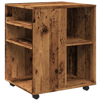 Rolkast 60x53x72 cm bewerkt hout oud houtkleurig 2