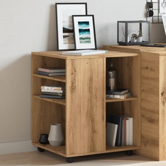 Rolkast 60x53x72 cm bewerkt hout artisanaal eikenkleurig 4