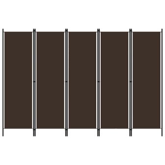 Kamerscherm met 5 panelen 250x180 cm bruin 1