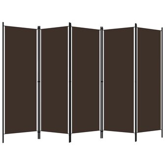 Kamerscherm met 5 panelen 250x180 cm bruin 2