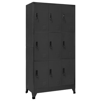 Lockerkast 90x45x180 cm staal antracietkleurig 1