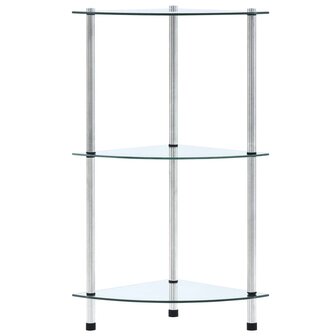 Kastje 3-laags 30x30x67 cm gehard glas transparant 2