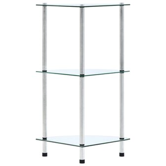 Kastje 3-laags 30x30x67 cm gehard glas transparant 3