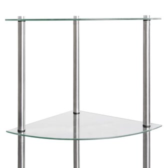 Kastje 6-laags 30x30x160 cm gehard glas transparant 5