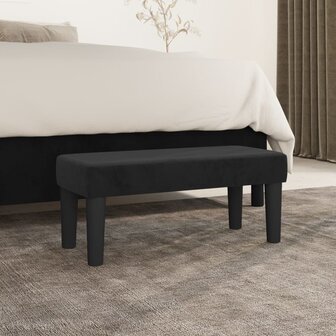 Bankje 70x30x30 cm fluweel zwart 1