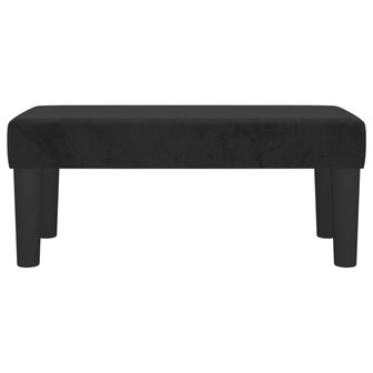 Bankje 70x30x30 cm fluweel zwart 3